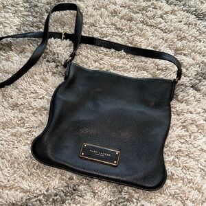 Genuine MARC JACOBS LEATHER crossbody black leather bag